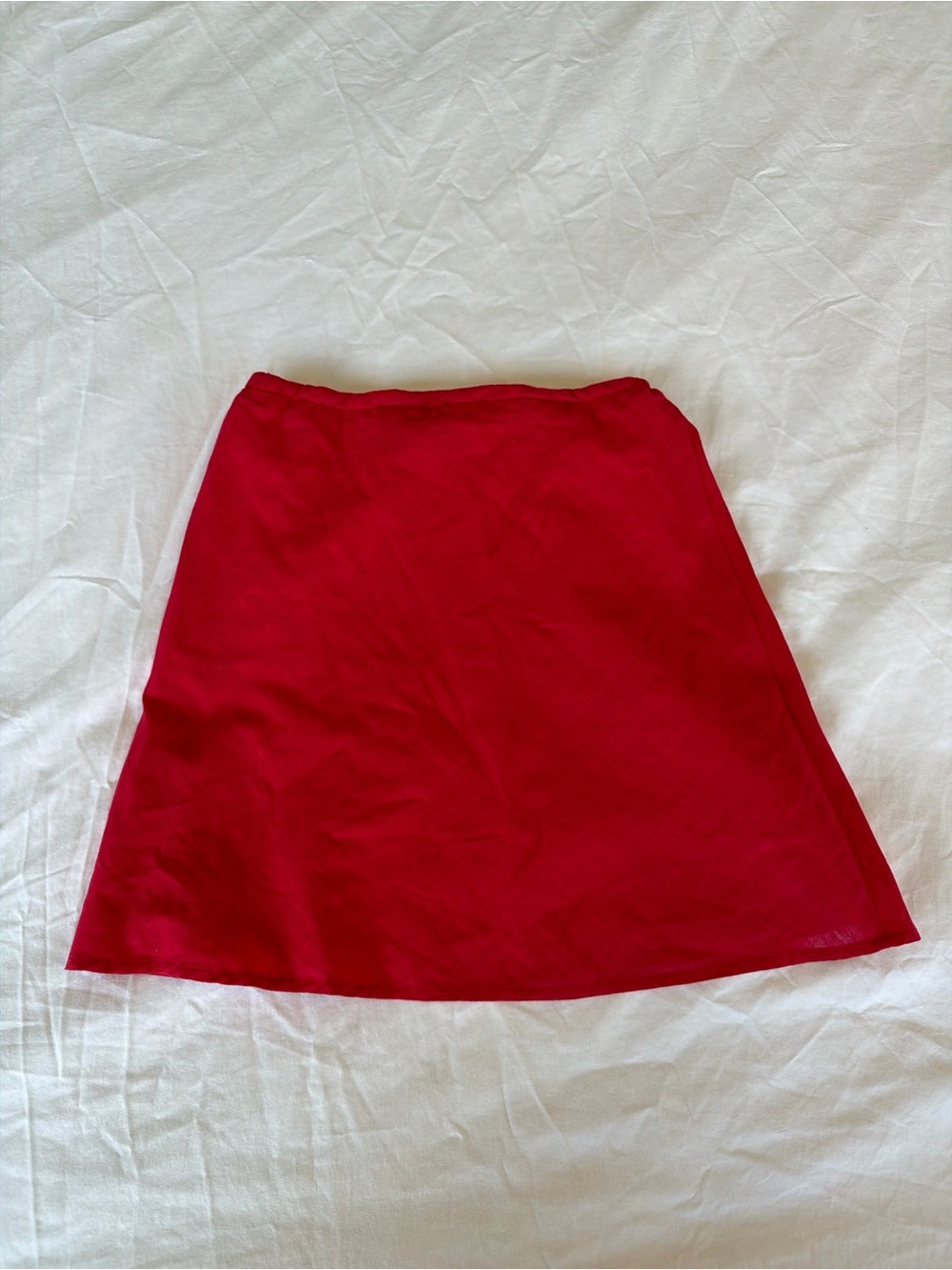 Petal + Pup Red Linen Summer Mini Skirt - Picture 4 of 4